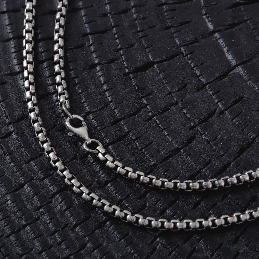 925 Sterling Silver Round Box Chain Necklace for Men & Women