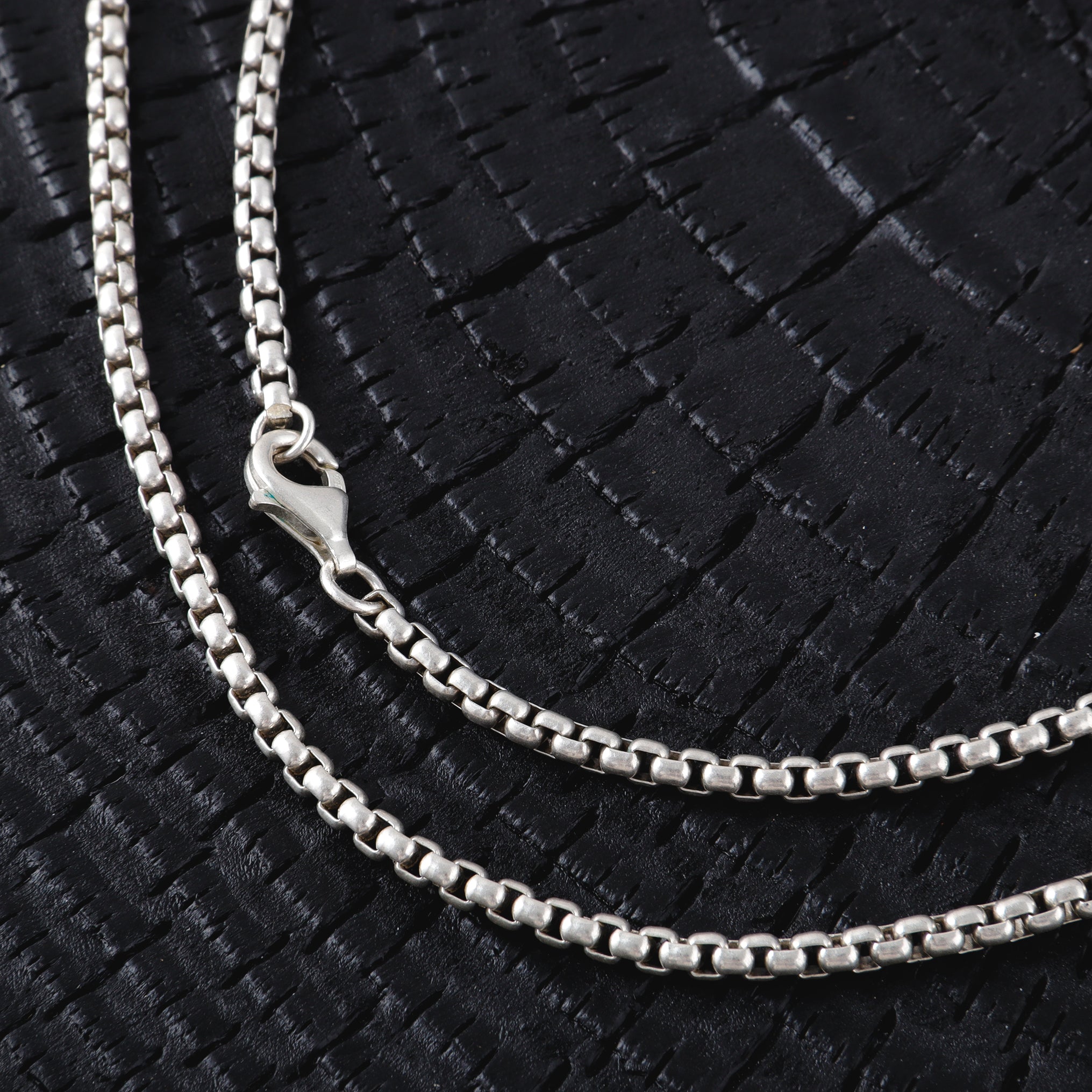 925 Sterling Silver Round Box Chain Necklace for Men & Women