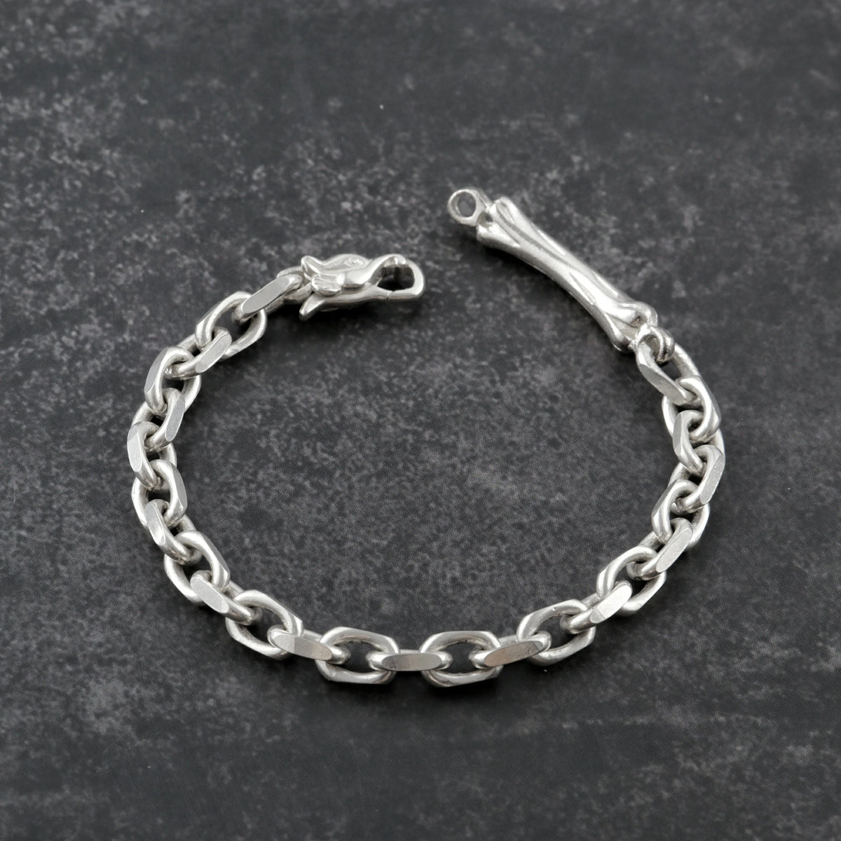 Dragon Skeleton Chain Bracelet, 925 Sterling Silver Beast Bone Link Cable Wristband