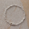 Minimalist Anchor Chain Bracelet, Personalized 925 Sterling Silver Wristband