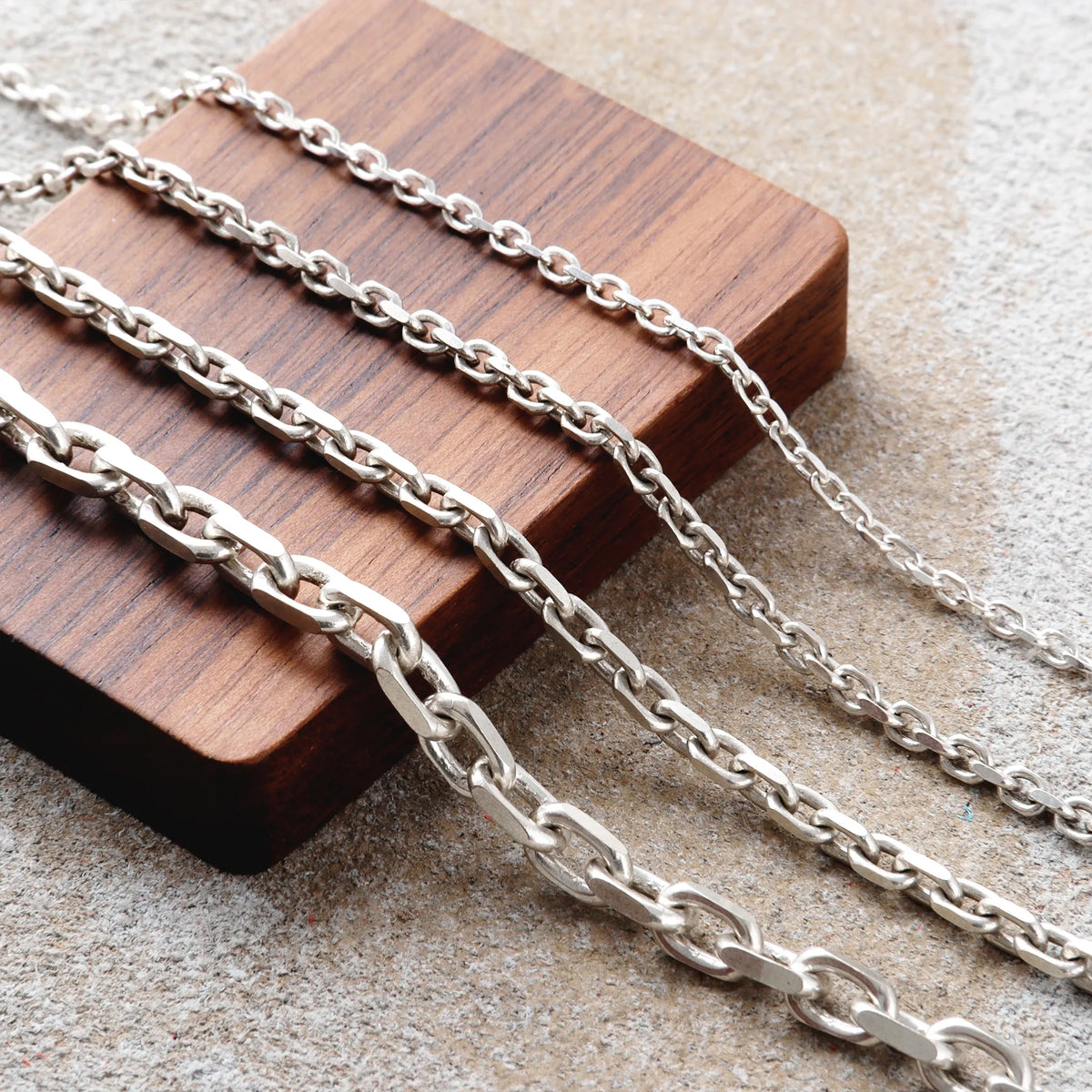 Men's 925 Sterling Silver Cable Chain Necklace