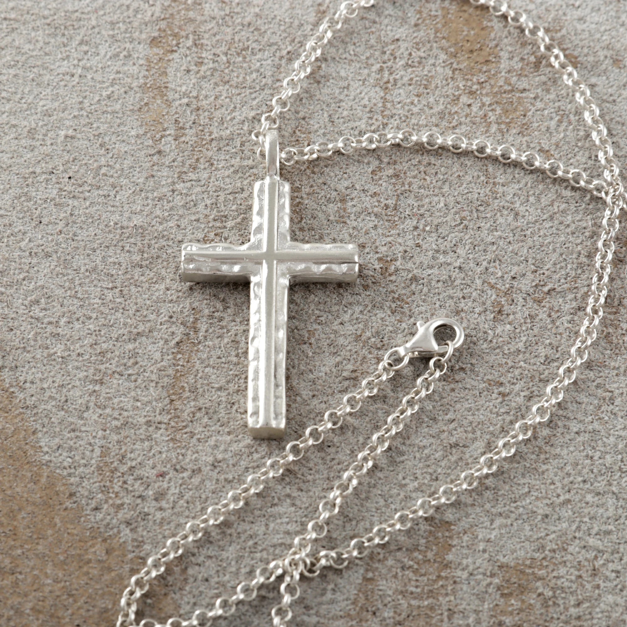 925 Sterling Silver Custom Engravable Holy Cross Faith Pendant Necklace