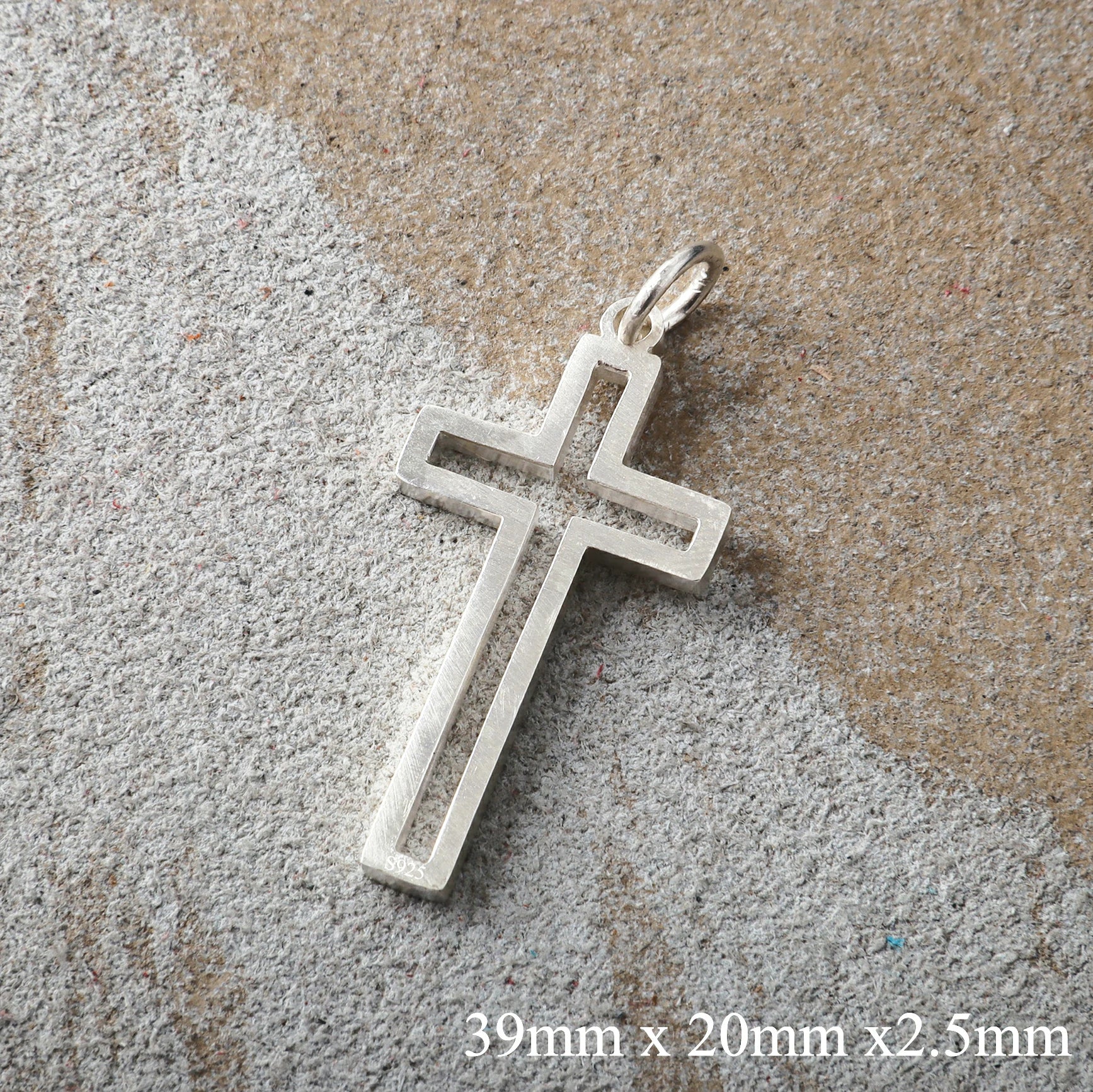 Cutout Cross Pendant Necklace, 925 Sterling Silver Religious Faith Jewelry