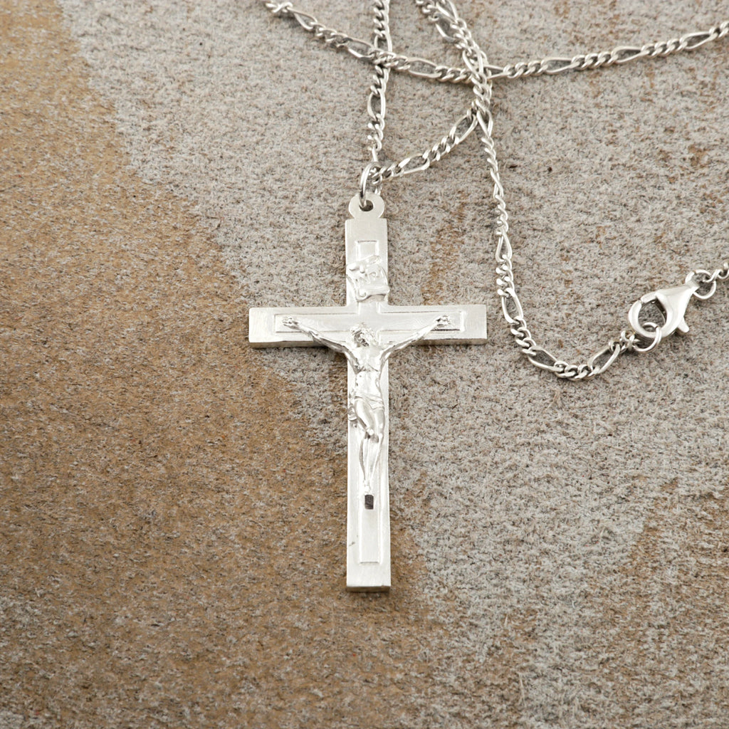 Sacred Fortitude Christ Pendant, Retro & Polished 925 Sterling Silver Talisman