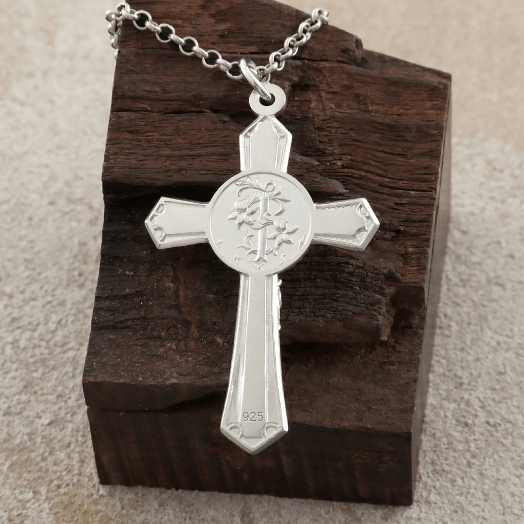 925 Sterling Silver Holy Crucifix Necklace, Sacred Jesus Cross Pendant for Faith & Protection