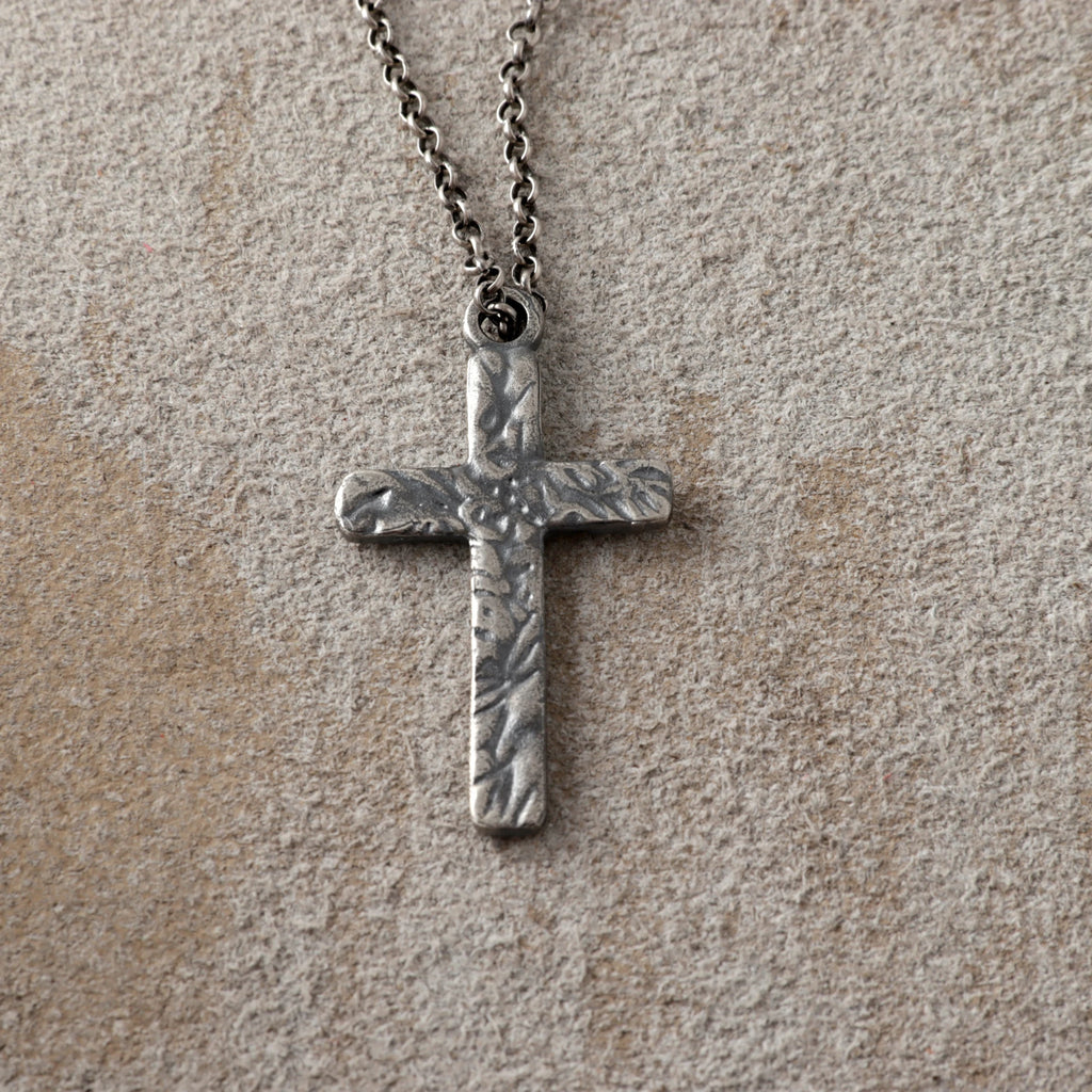 925 Sterling Silver Thorn Cross Necklace, Divine Protection Faith Pendant
