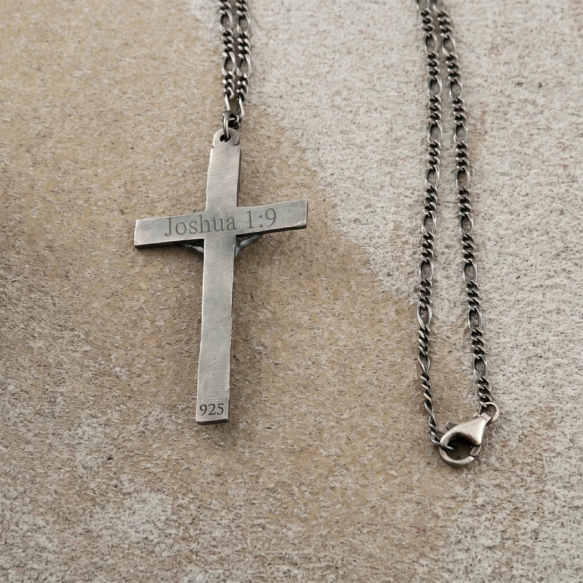 Sacred Fortitude Christ Pendant, Retro & Polished 925 Sterling Silver Talisman