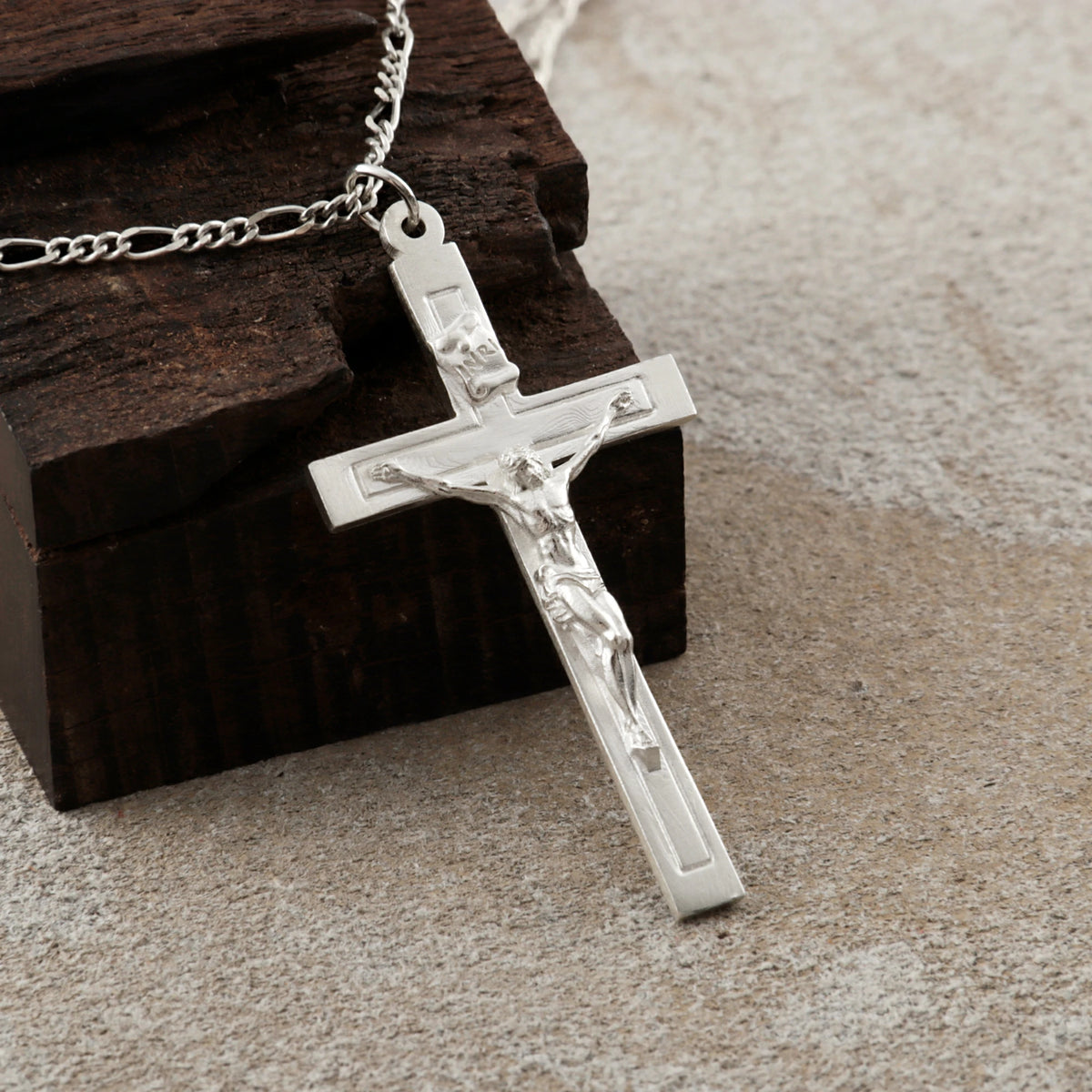 Sacred Fortitude Christ Pendant, Retro & Polished 925 Sterling Silver Talisman