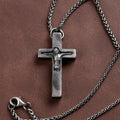 Custom Engravable 925 Silver Inset Crucifix Heirloom Jesus Pendant