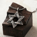 925 Sterling Silver Star of David Pendant, Vintage Hexagram Protection Necklace