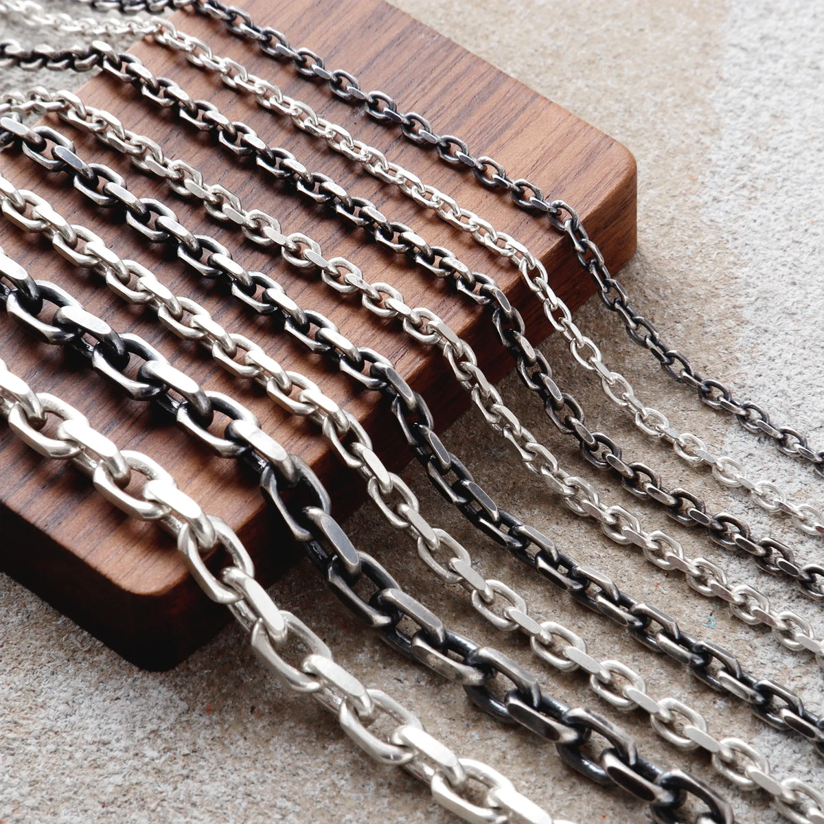 Men's 925 Sterling Silver Cable Chain Necklace