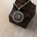 925 Sterling Silver Sun and Moon Pendant Necklace, Celestial Compass Astrolabe Jewelry