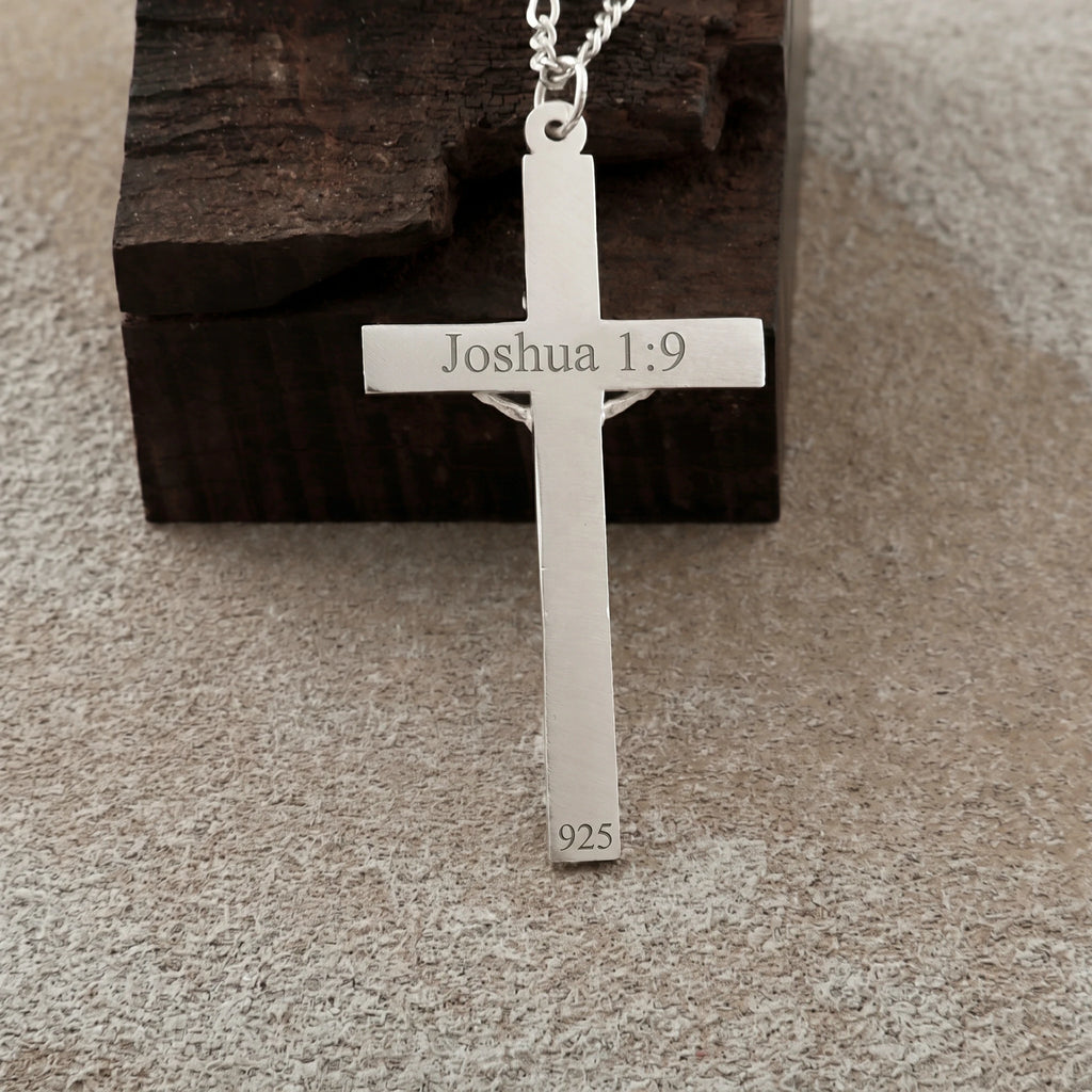 Sacred Fortitude Christ Pendant, Retro & Polished 925 Sterling Silver Talisman