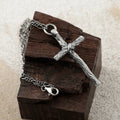 Living Branch Sacred Wood Cross, Textured 925 Sterling Silver Faith Necklace