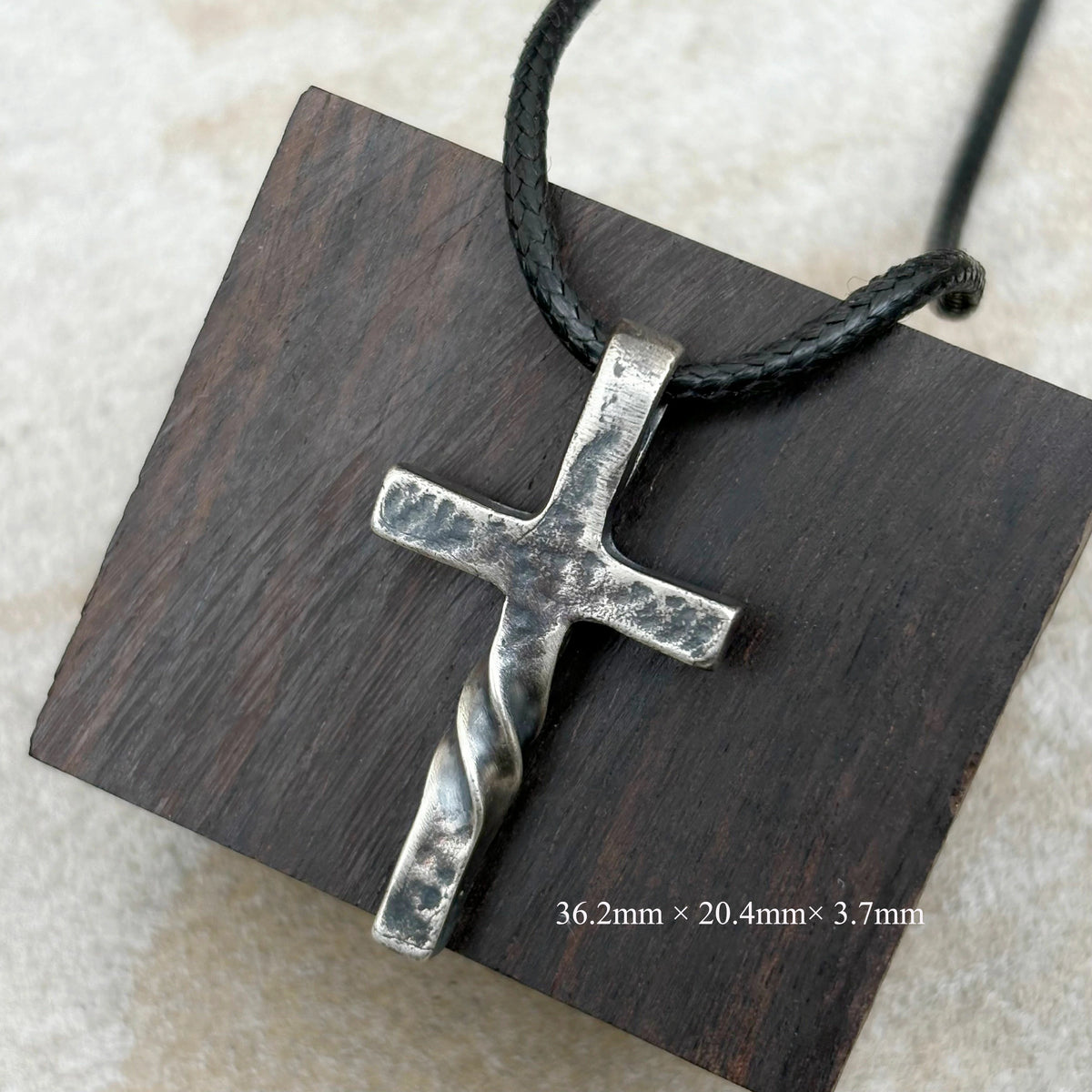 Unwavering Spirit Twisted Cross Pendant, 925 Sterling Silver Faith Amulet