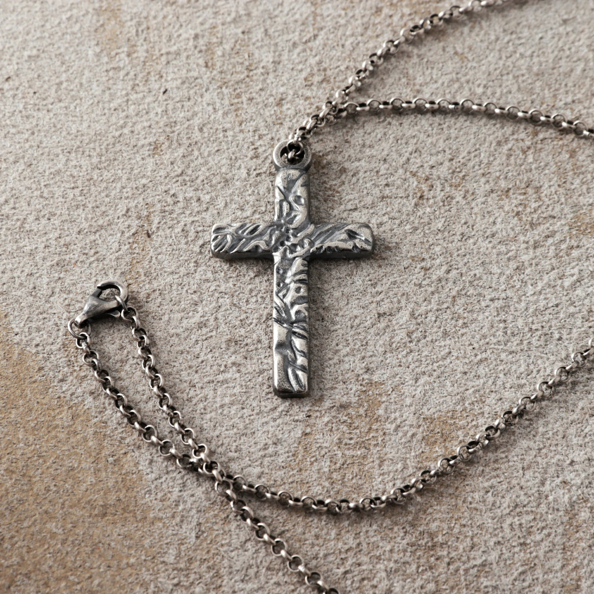 925 Sterling Silver Thorn Cross Necklace, Divine Protection Faith Pendant