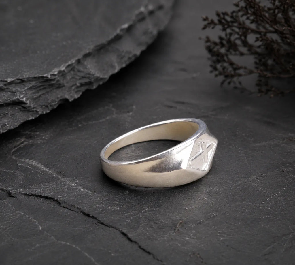 Vintage Templar Cross Signet Ring, Custom Engraved 925 Sterling Silver Band, Personalized Faith Religious Ring for Men