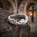 Custom Crown of Thorns Silver Ring - Personalized Men's Gift