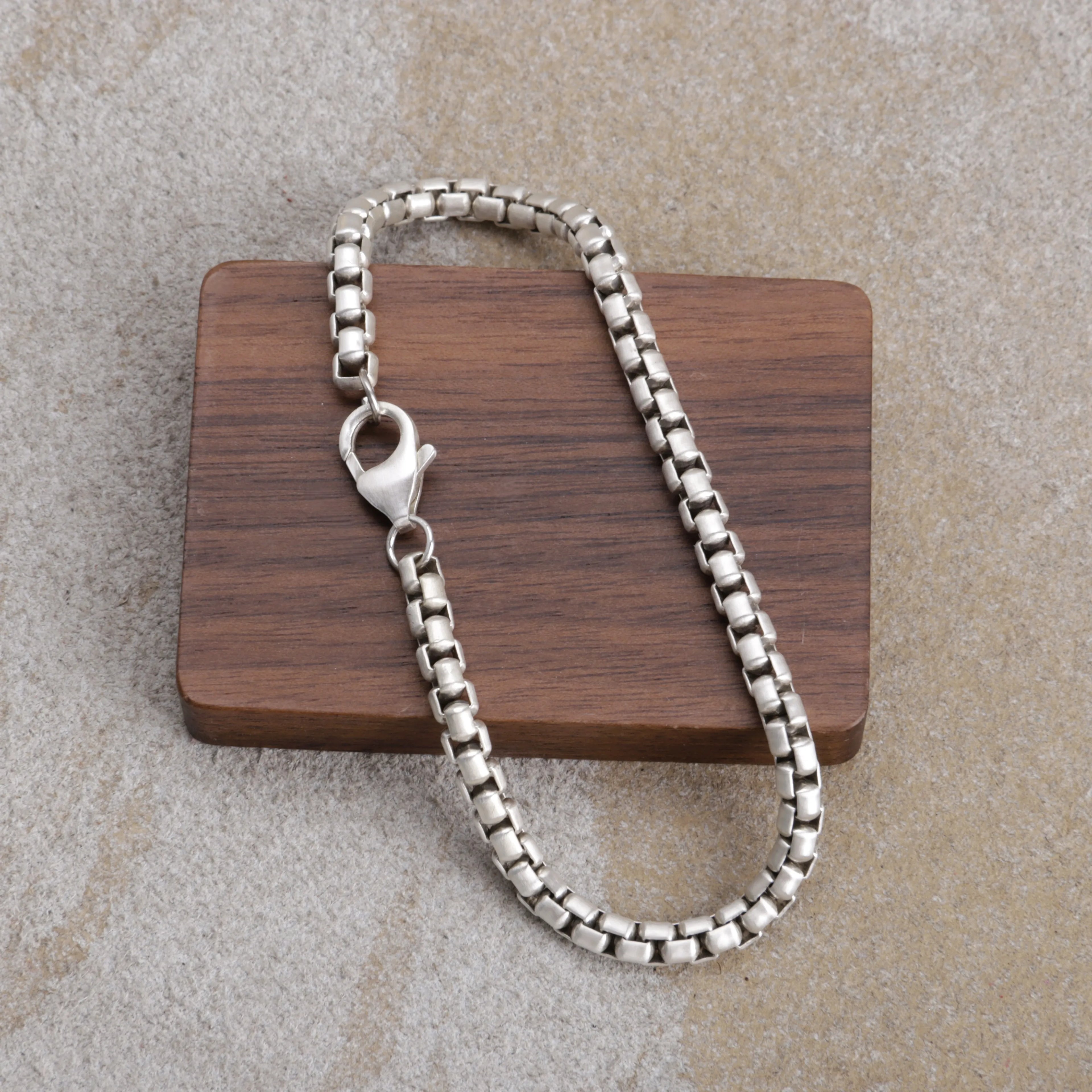 925 Sterling Silver Box Chain Anklet - Perfect Vacation Gift for Him & Her