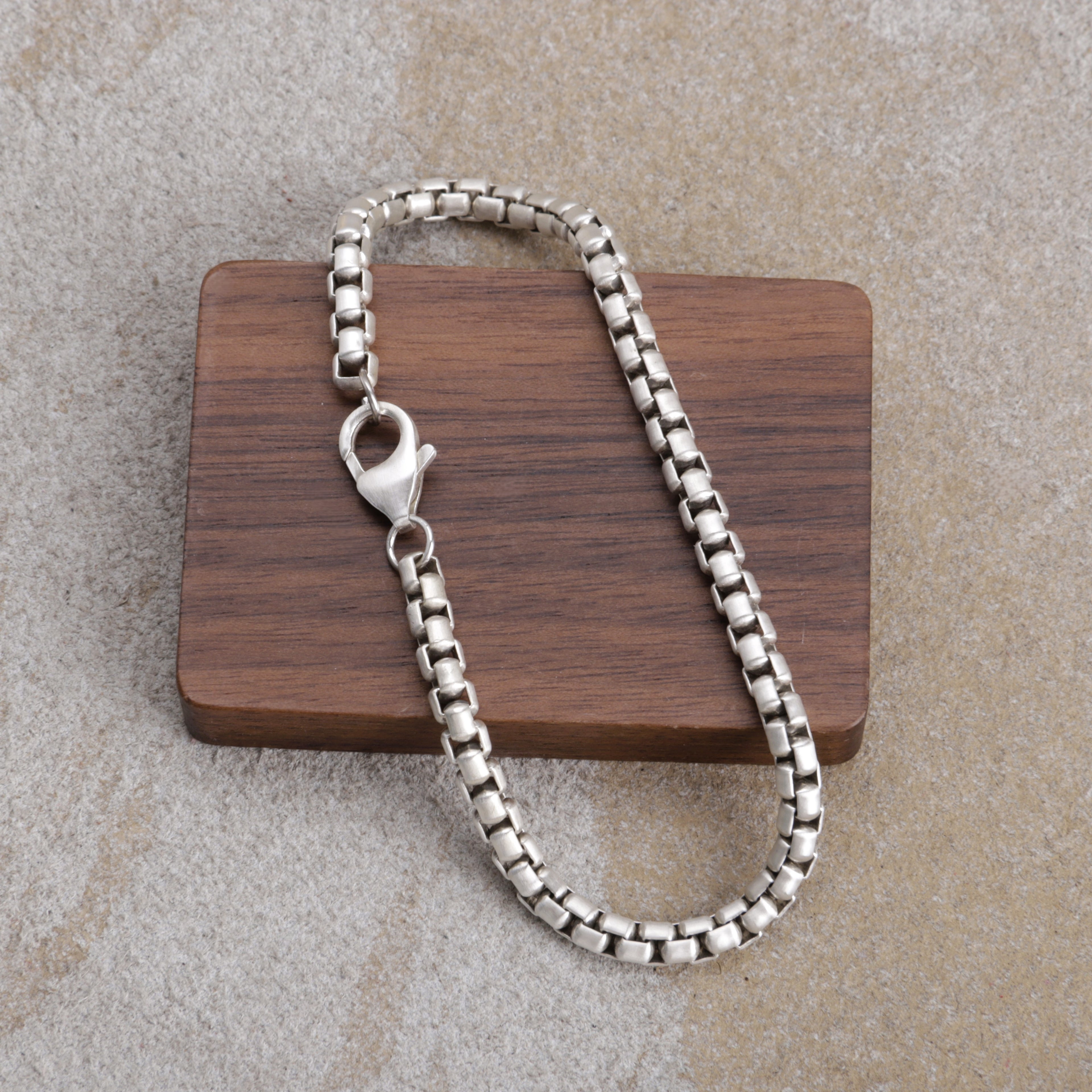 Silver Box Chain Anklet - Perfect Vacation Gift for Him & Her