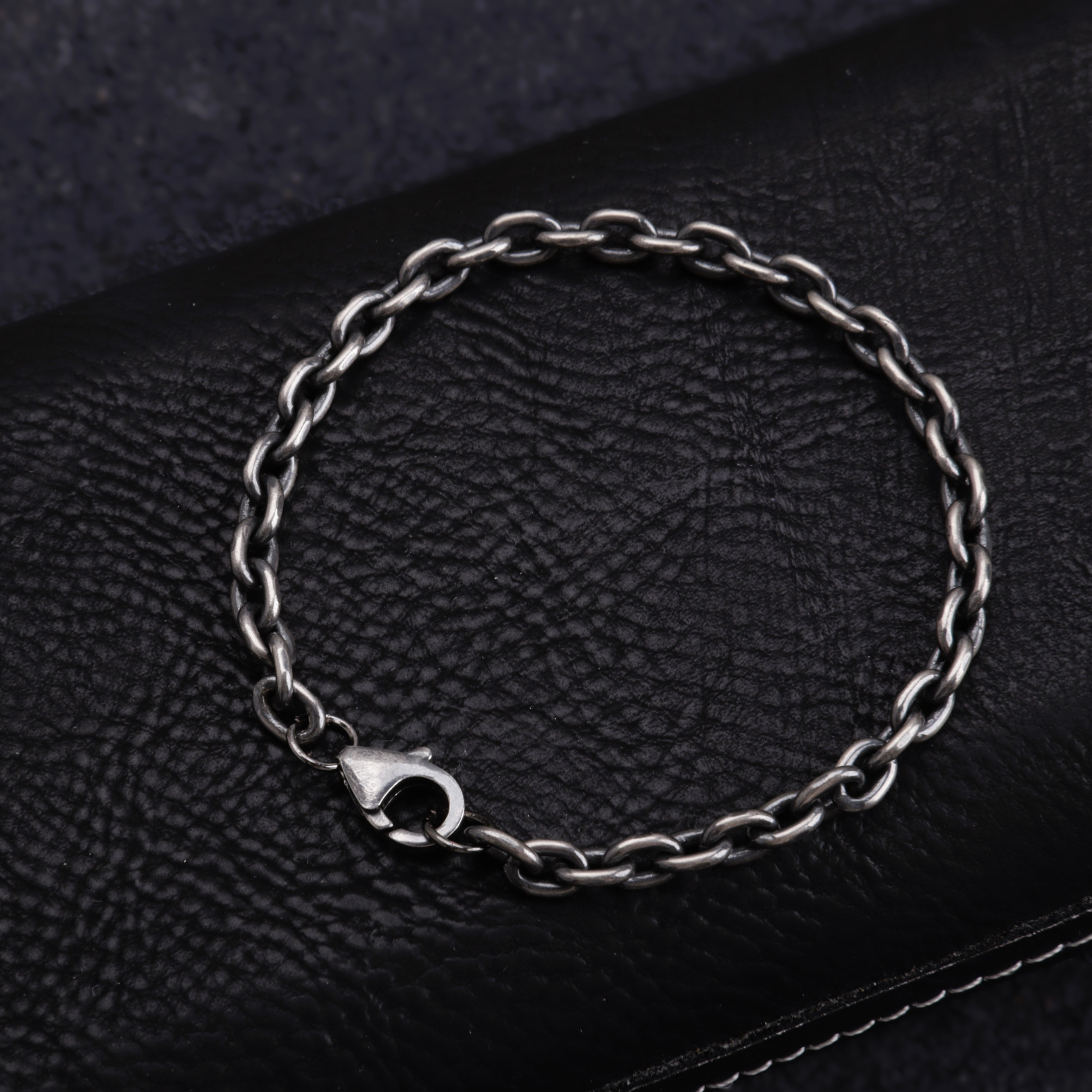 925 Sterling Silver Oval-shaped Anklet-3mm-10mm-Cable Chain For Unisex