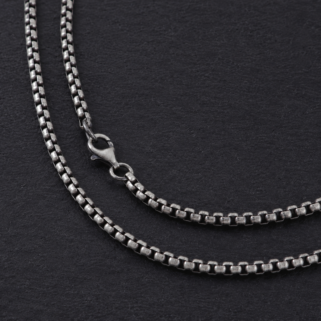 Silver Box Chain Anklet - Perfect Vacation Gift for Him & Her