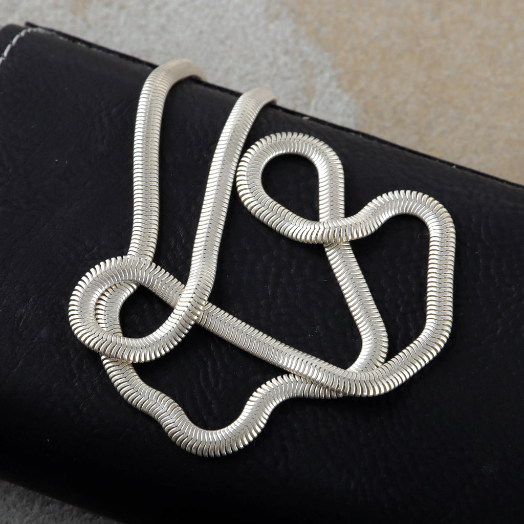 Men's 925 Sterling Silver Flat Snake Chain Necklace