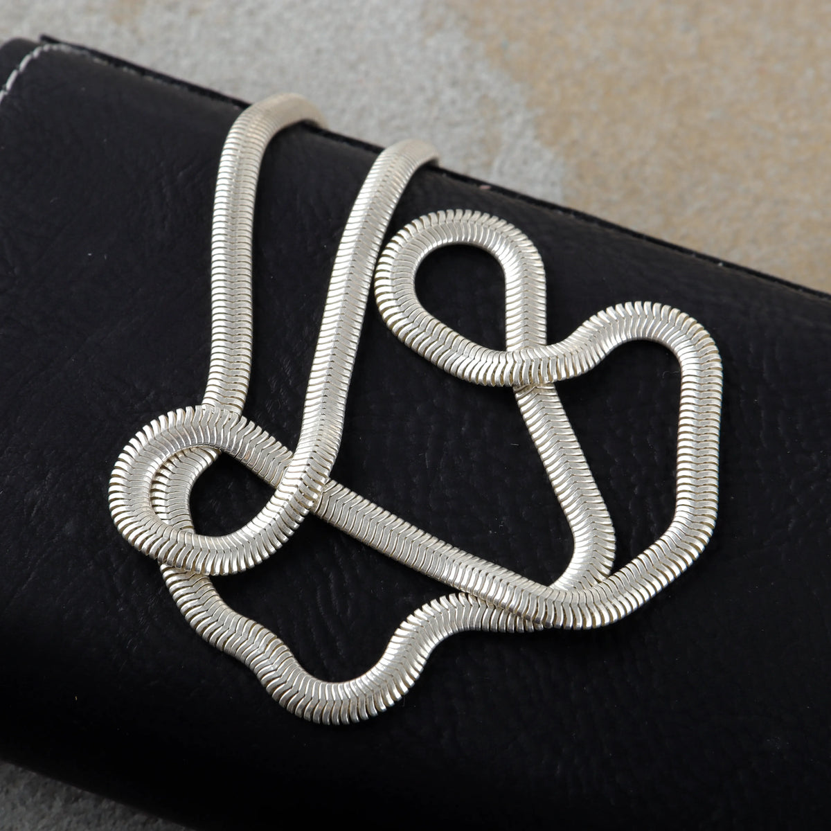 Men's 925 Sterling Silver Flat Snake Chain Necklace