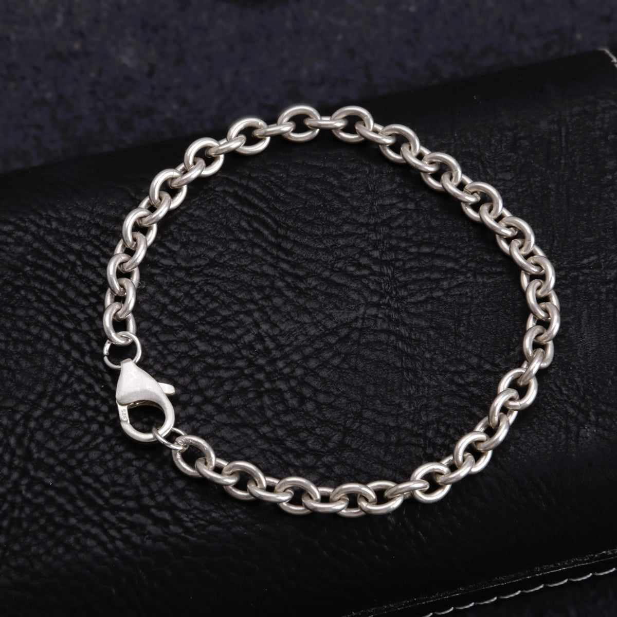 925 Sterling Silver Oval-shaped Anklet-3mm-10mm-Cable Chain For Unisex