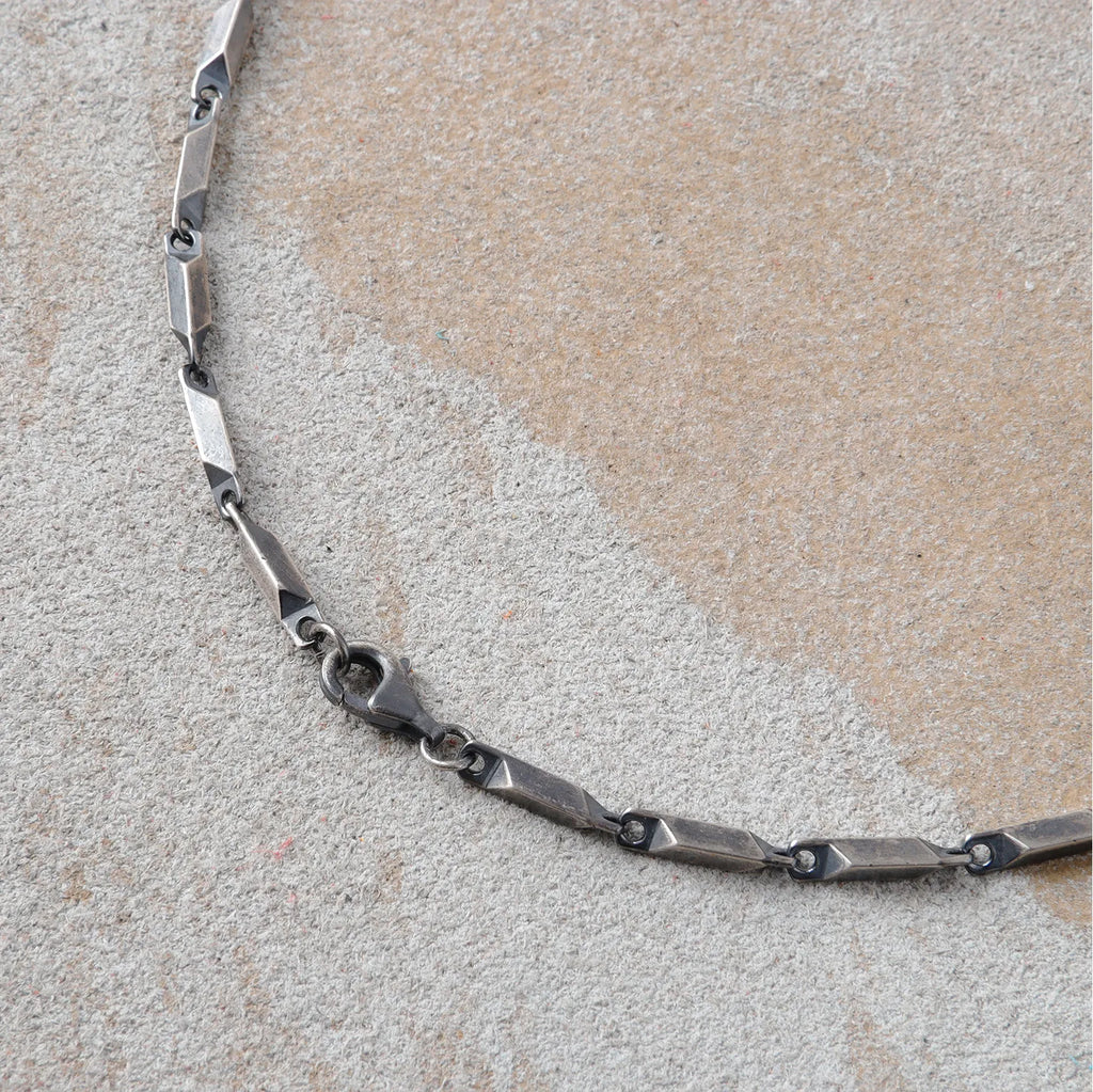 925 Sterling Silver 3.5mm Twist Bar Link Chain, Masculine Men Necklace Gift for Him