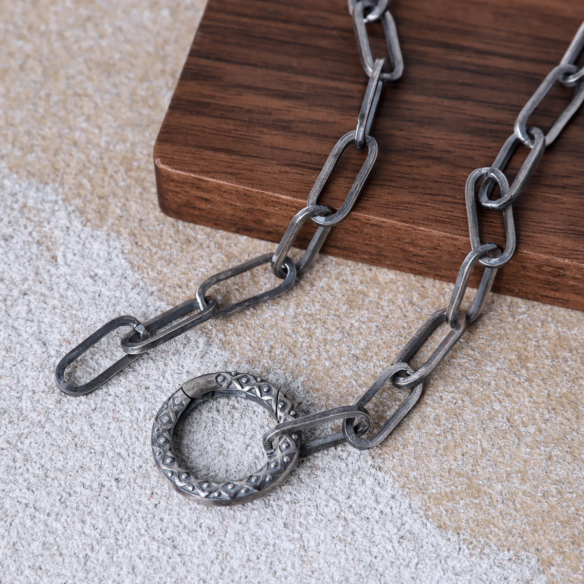 925 Sterling Silver 5mm Thick Paperclip Chain Necklace With Engraved Spring Clasp For Men Gift