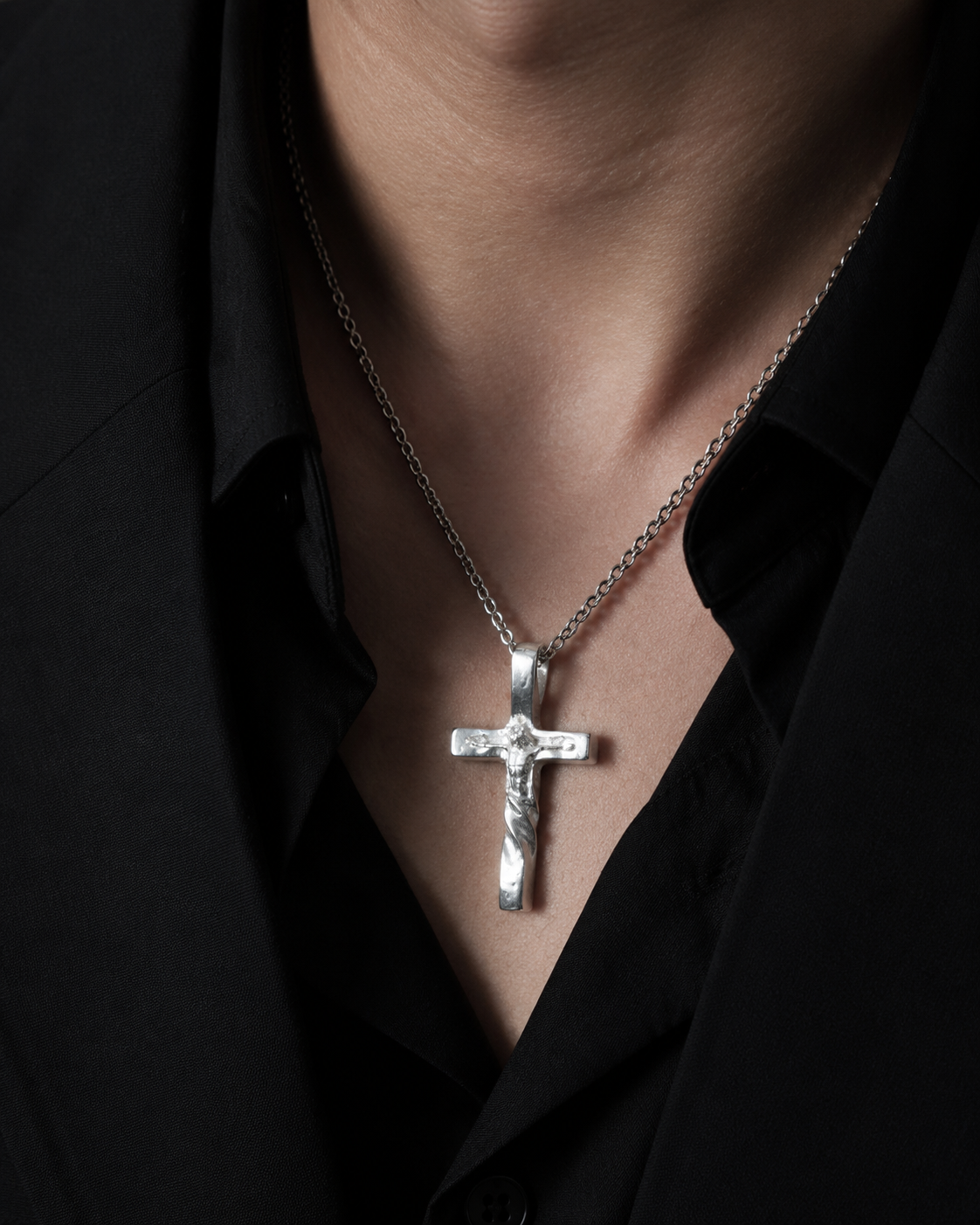 Enduring Hope Crucifix Necklace, Genuine 925 Sterling Silver Spirit of Fortitude Pendant