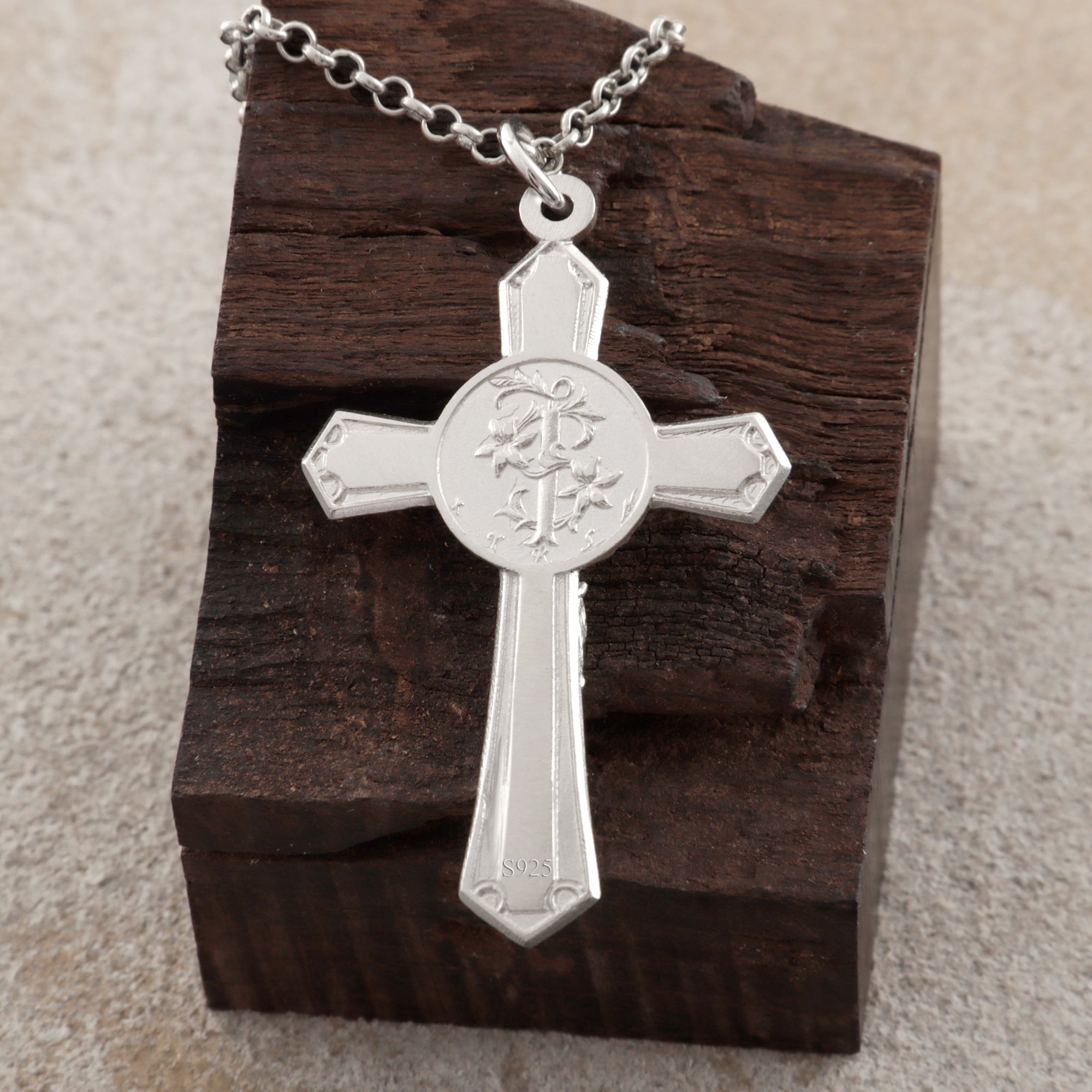 925 Sterling Silver Holy Crucifix Necklace, Sacred Jesus Cross Pendant for Faith & Protection