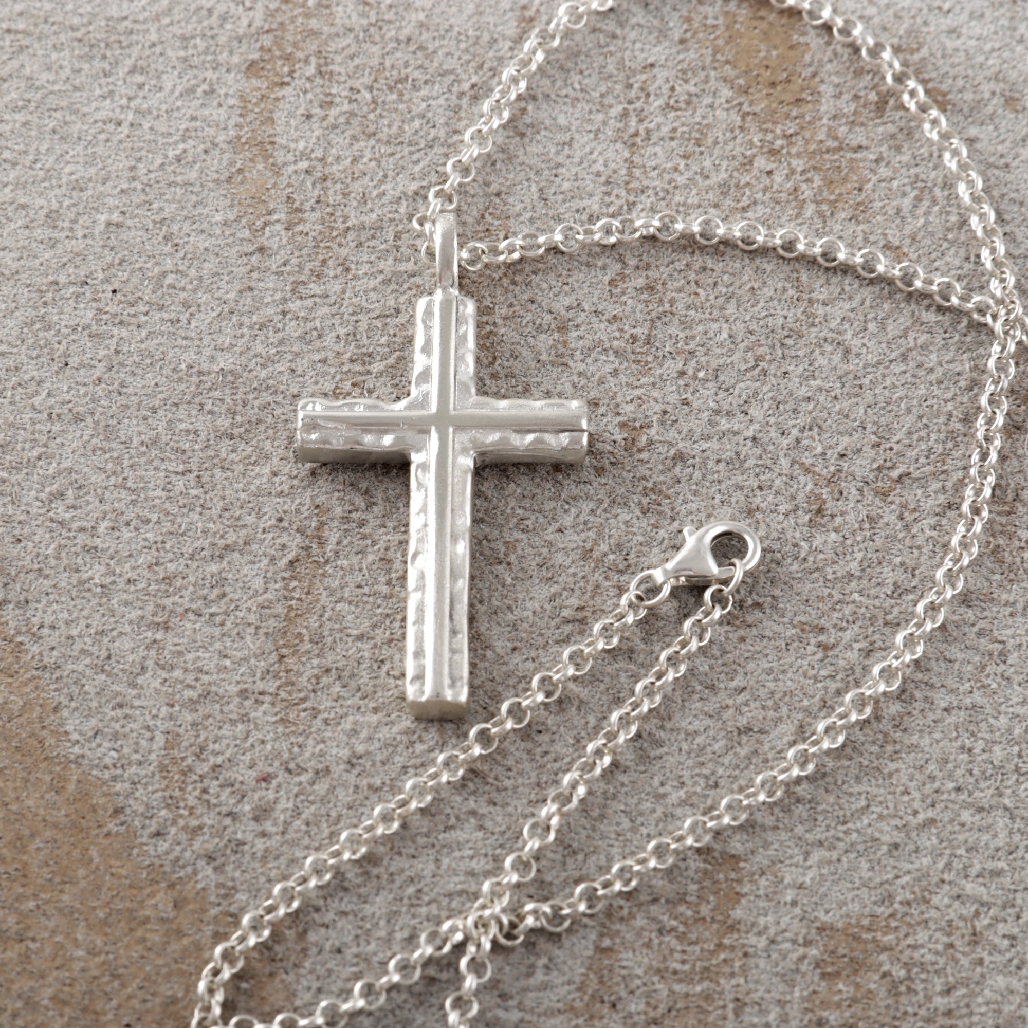 925 Sterling Silver Custom Engravable Holy Cross Faith Pendant Necklace