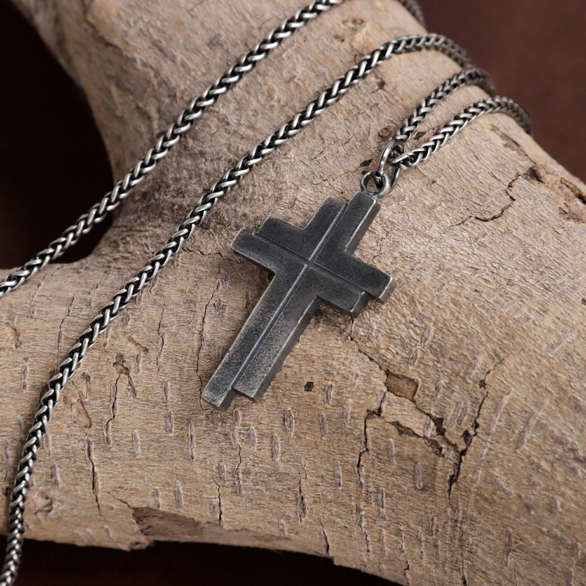 Custom 925 Sterling Silver Layered Cross Pendant for Spiritual Fortitude & Divine Light