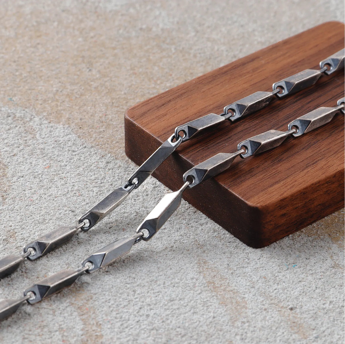 925 Sterling Silver 3.5mm Twist Bar Link Chain, Masculine Men Necklace Gift for Him