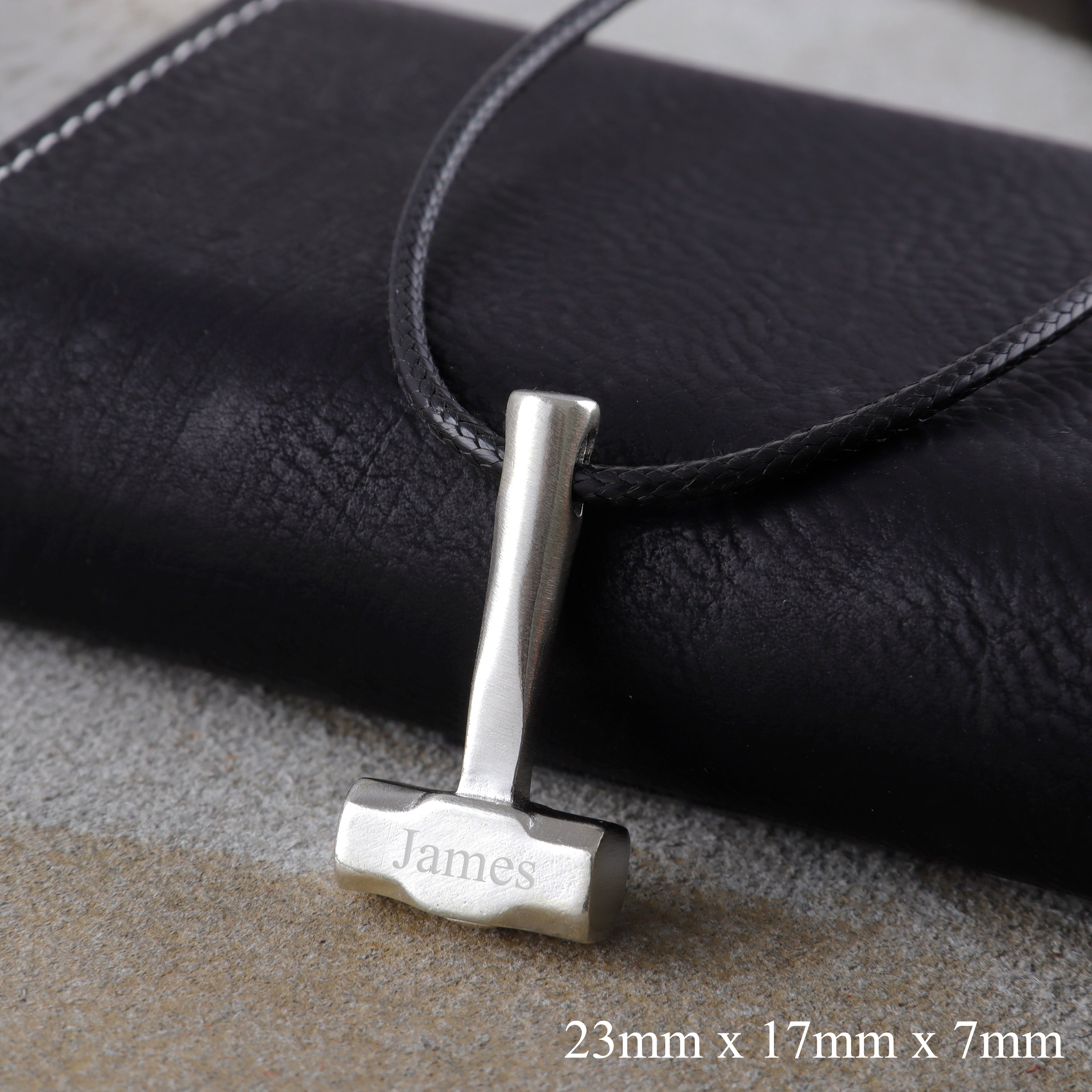 925 Sterling Silver Engravable Hammer Pendant, Personalized Artisan Jewelry