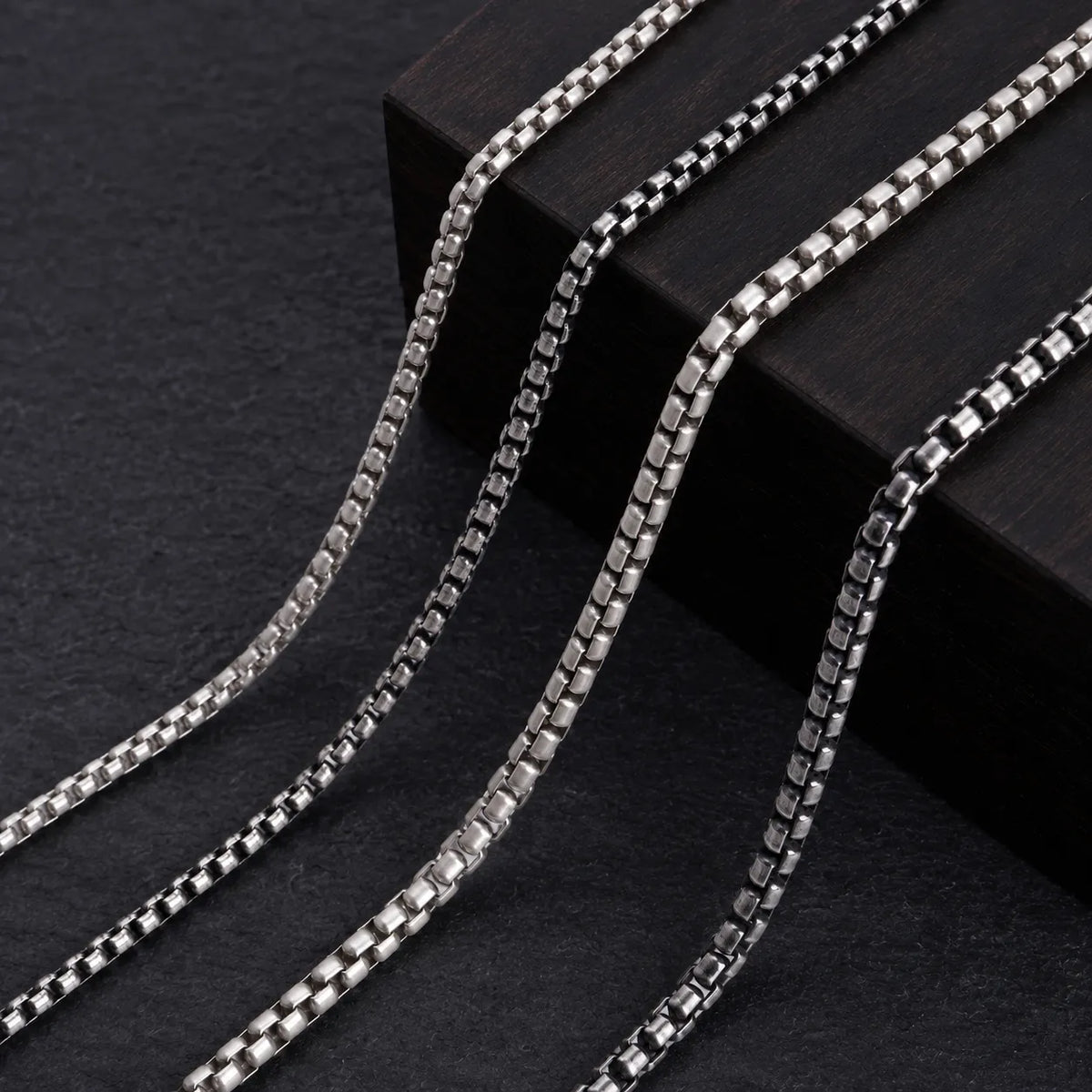 925 Sterling Silver Round Box Chain Necklace for Men & Women