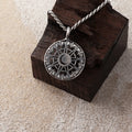 925 Sterling Silver Sun and Moon Pendant Necklace, Celestial Compass Astrolabe Jewelry