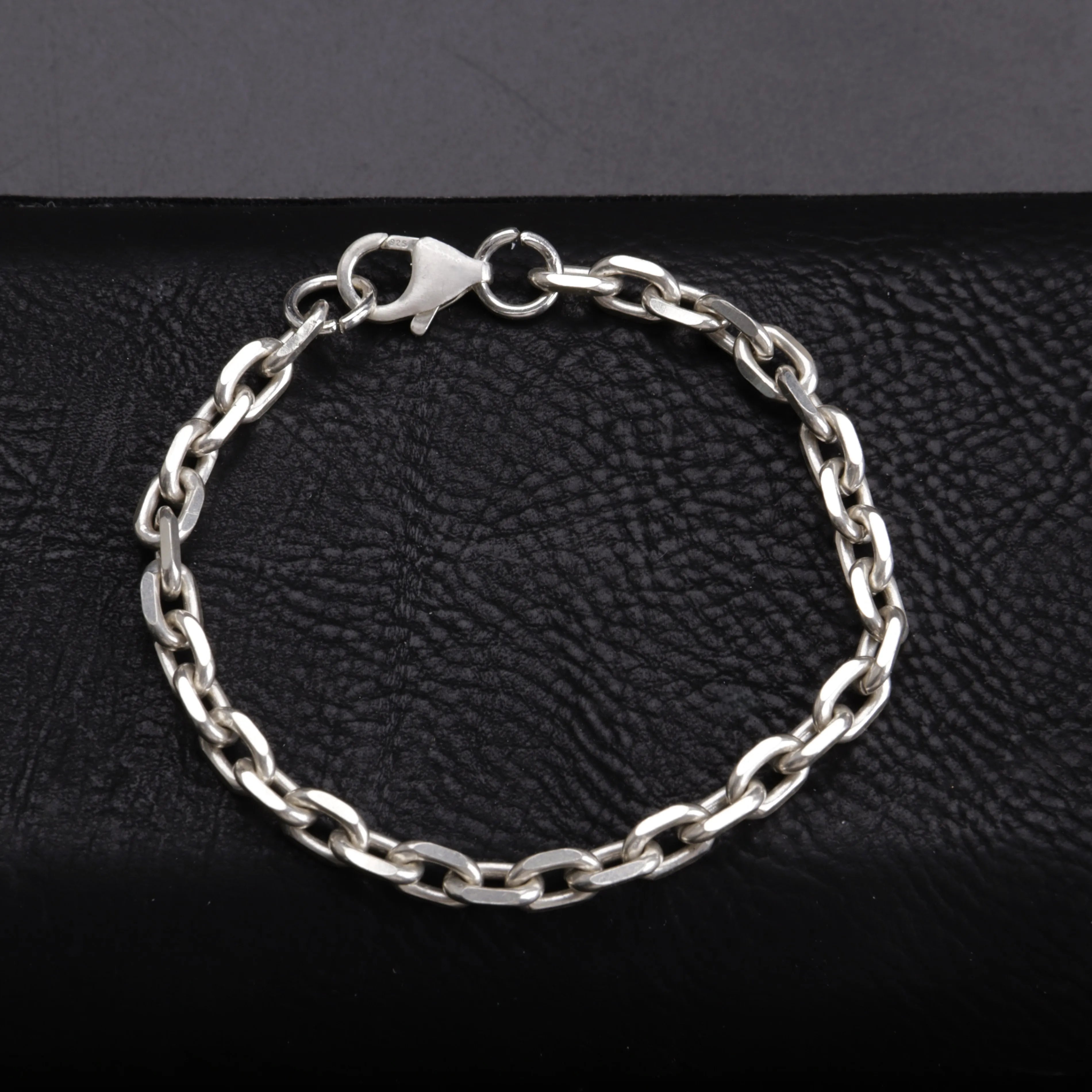 925 Sterling Silver Anchor Chain Anklet for Men & Women