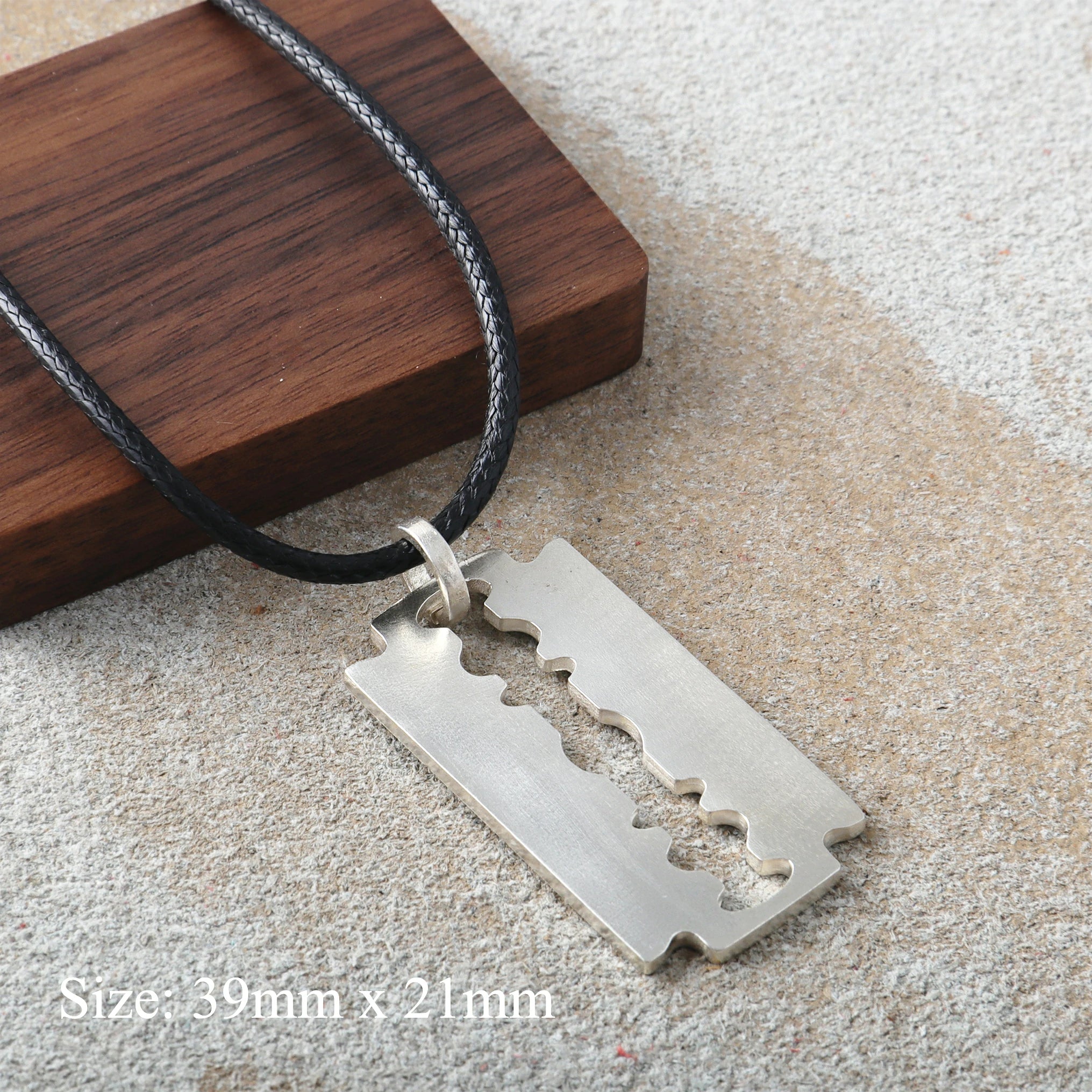 925 Sterling Silver Engravable Blade Pendant, Personalized Punk Necklace Jewelry