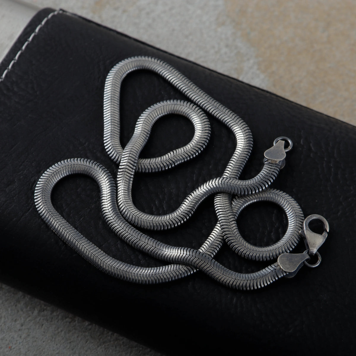 Men's 925 Sterling Silver Flat Snake Chain Necklace