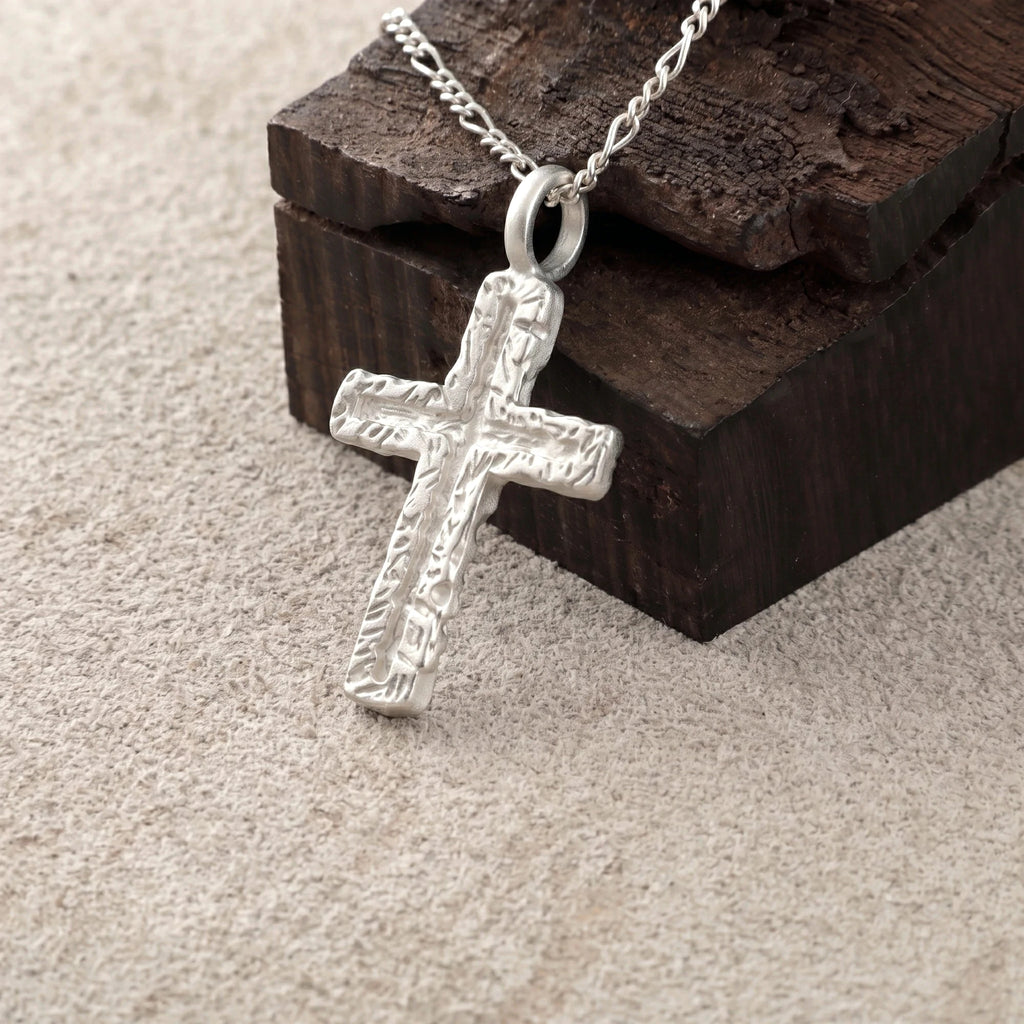 925 Sterling Silver Old Rugged Cross Durable Sacred Faith Pendant Necklace