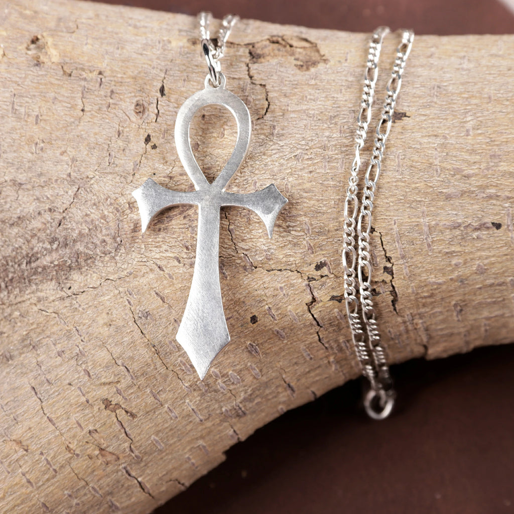 925 Sterling Silver Ankh Key of Life Durable Cross Pendant Faith Gift