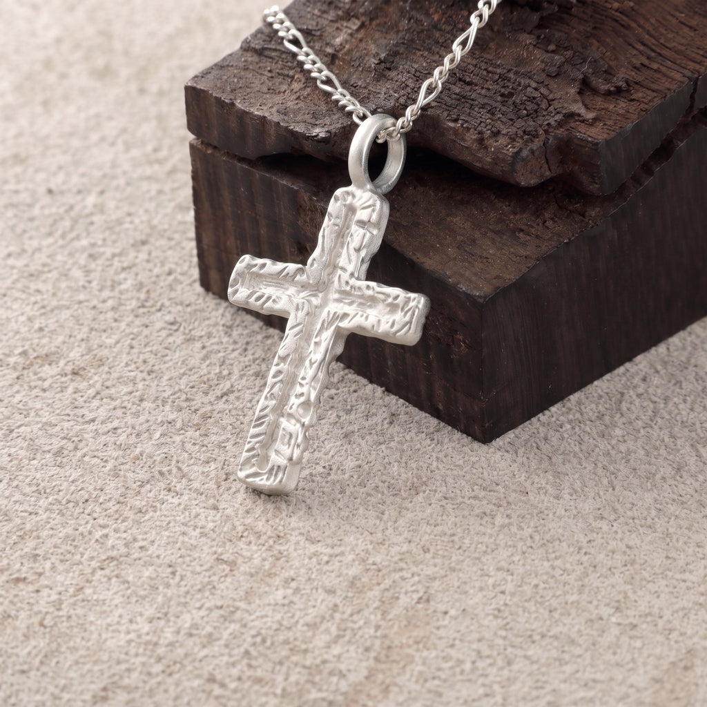 925 Sterling Silver Old Rugged Cross Durable Sacred Faith Pendant Necklace