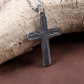 925 Sterling Silver Sunburst Cross Durable Custom Engravable Pendant Necklace