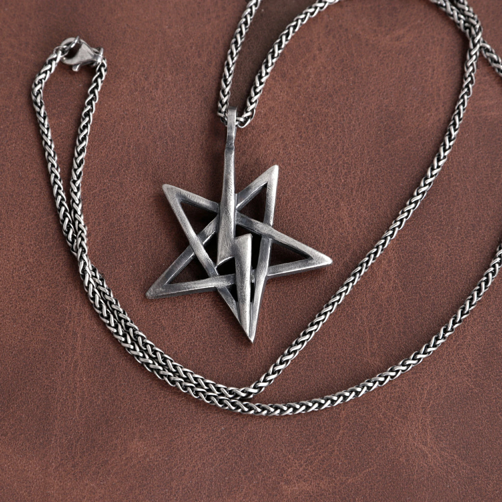 925 Sterling Silver Star Lightning Pendant for Bold Ambition and Inner Spark