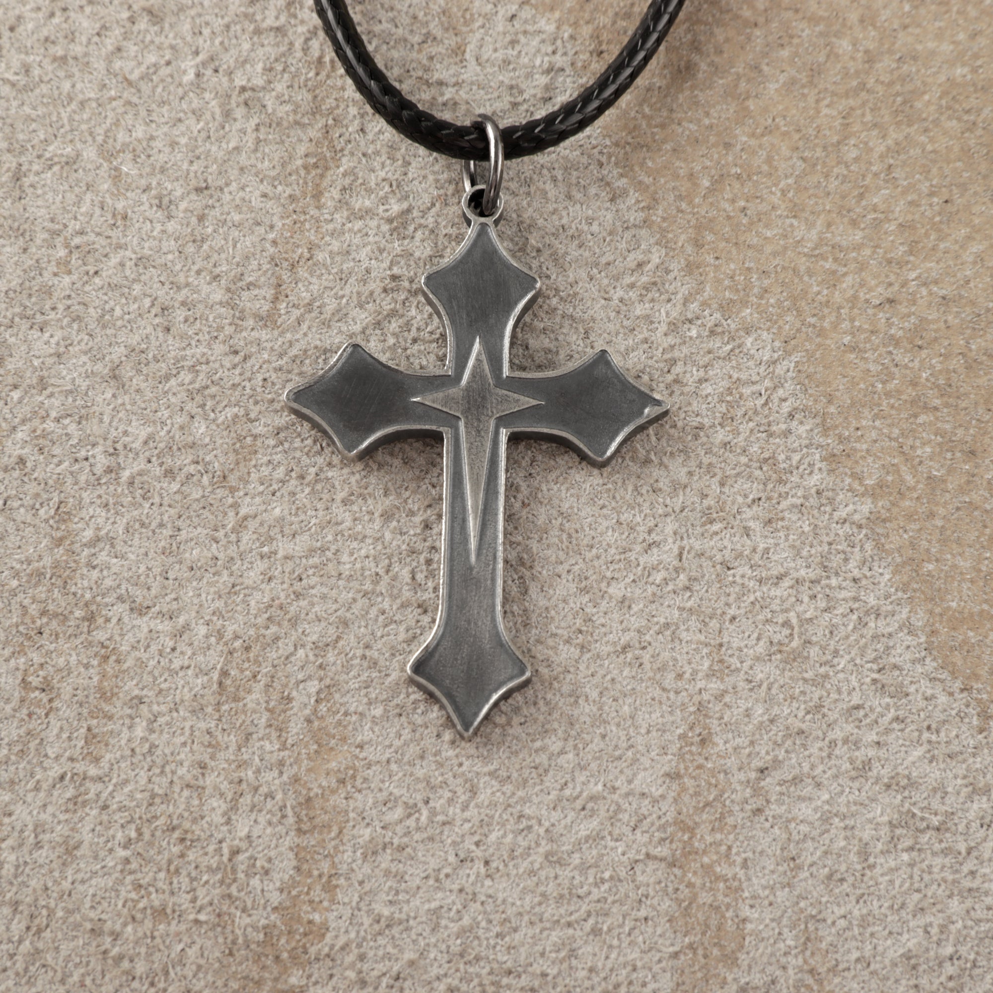 925 Sterling Silver Star of Bethlehem Cross Durable Engravable Faith Necklace