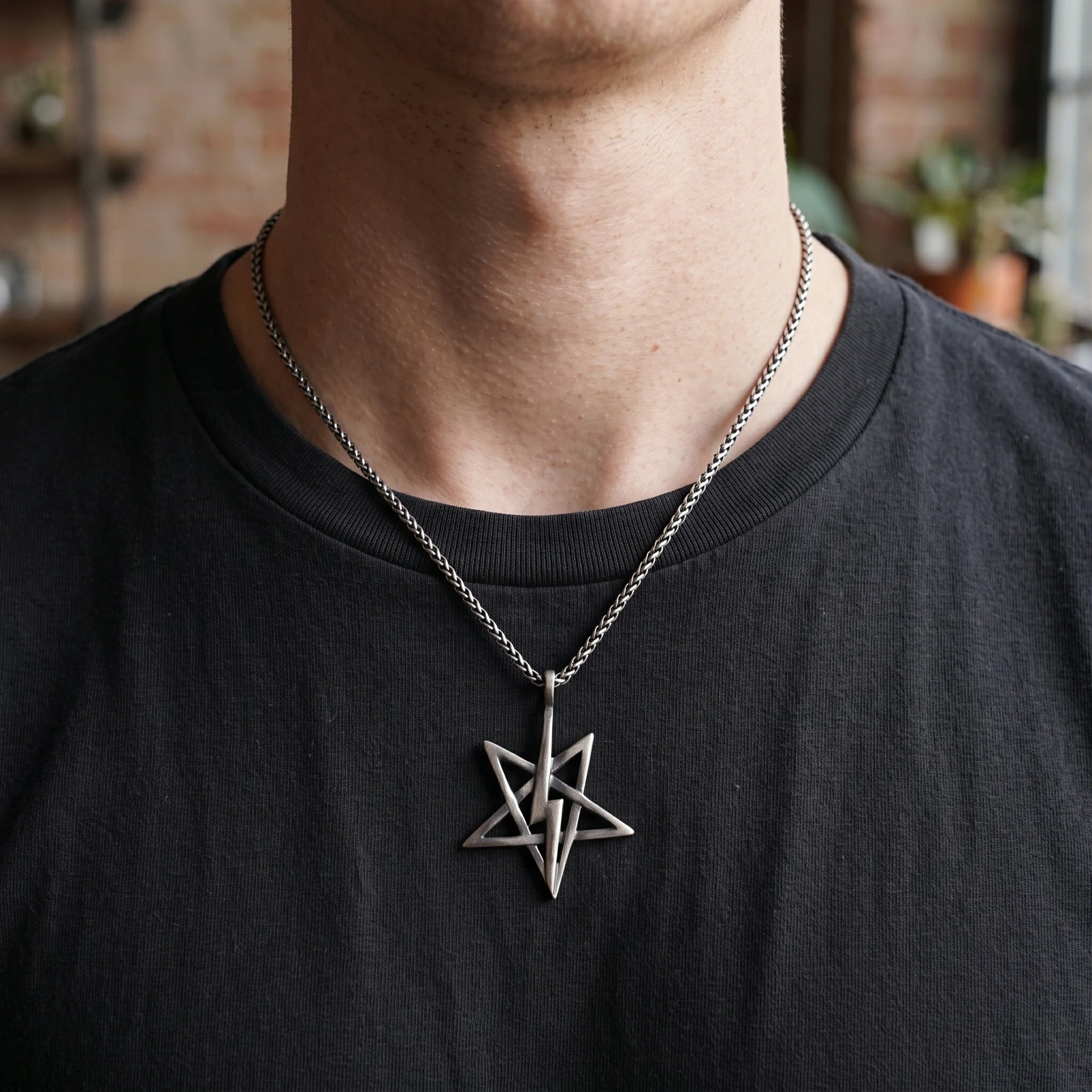 925 Sterling Silver Star Lightning Pendant for Bold Ambition and Inner Spark