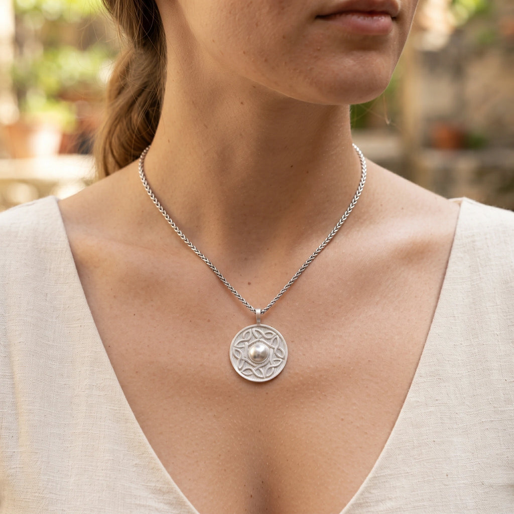 925 Sterling Silver Viking Shield Pendant Offering Rugged Strength And Timeless Style